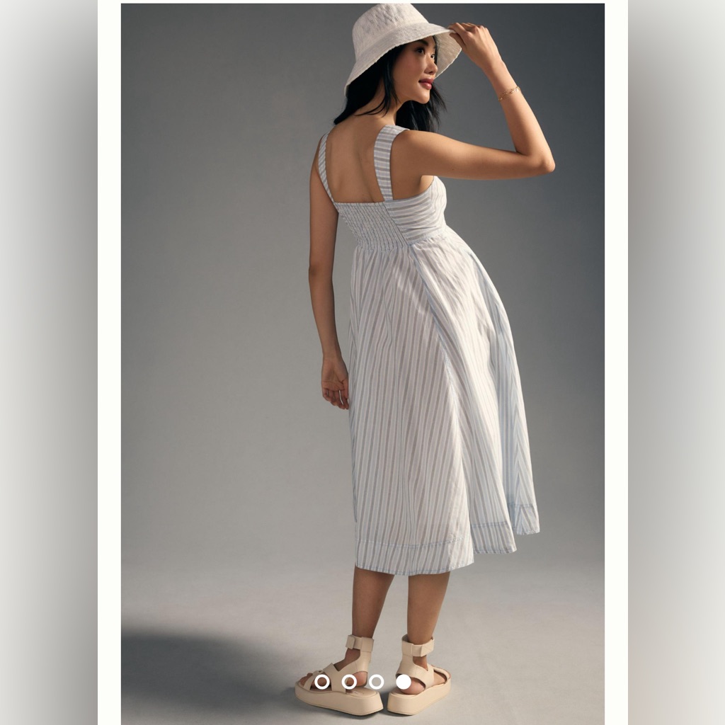 Nwot Pilcro Square-Neck Babydoll Midi Dress Xl Reg Orig Price $170 Asking $100